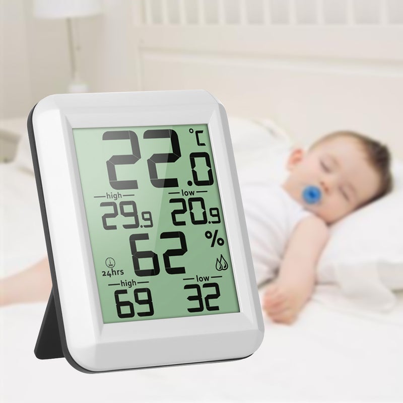 Mini LCD Digital Indoor Thermometer Hygrometer Room °C/°F Temperature Humidity Monitor Gauge Thermo-Hygrometer with Back Stand - Image 1
