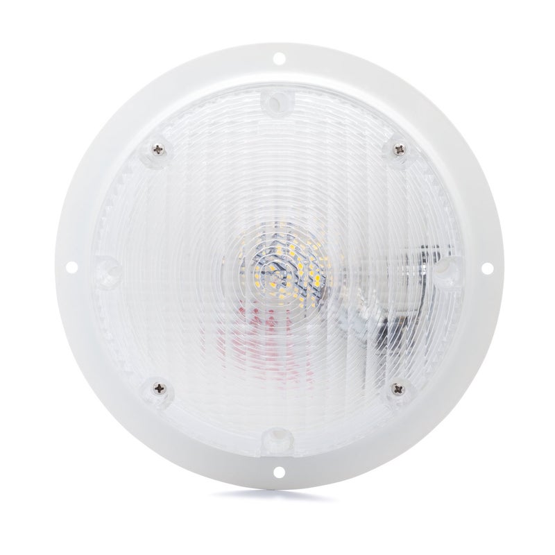 Lumitronics RV Trailer Camper 5th Wheel LED Round Surface Mount Scare Light Mounting Gasket Included White