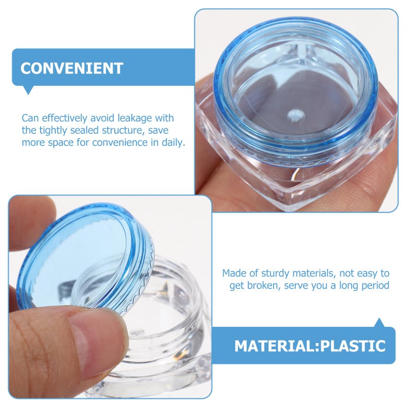 Refillable 3g Leak Proof Cream Jars 12pcs Square Cosmetic Containers for Travel Storage - Image 4