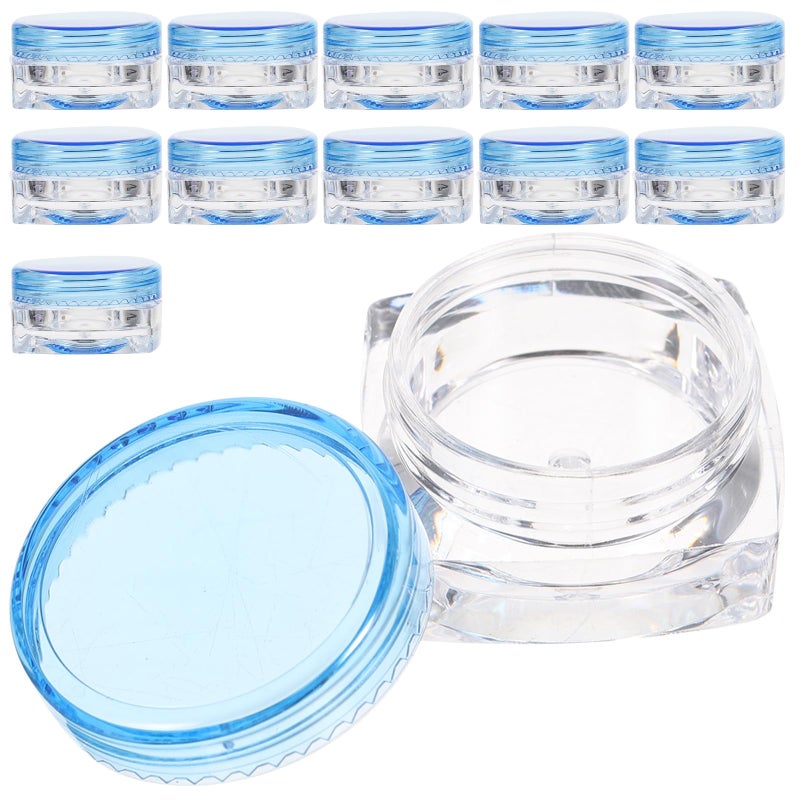 Refillable 3g Leak Proof Cream Jars 12pcs Square Cosmetic Containers for Travel Storage - Image 2