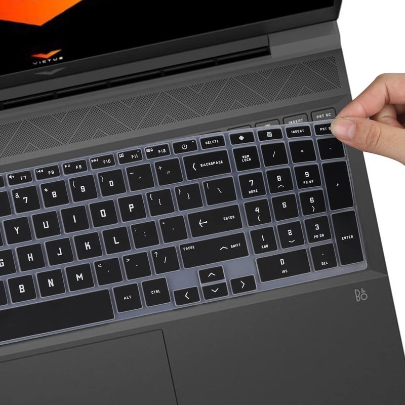 Oaky غطاء لوحة مفاتيح لجهاز HP Victus 15.6 بوصة FHD للألعاب 2025 2022 15-FA1093dx 15-FB1013dx وسلسلة HP Victus 16.1 بوصة مقاوم للماء والغبار رقيق للغاية - سيليكون أسود - Image 4