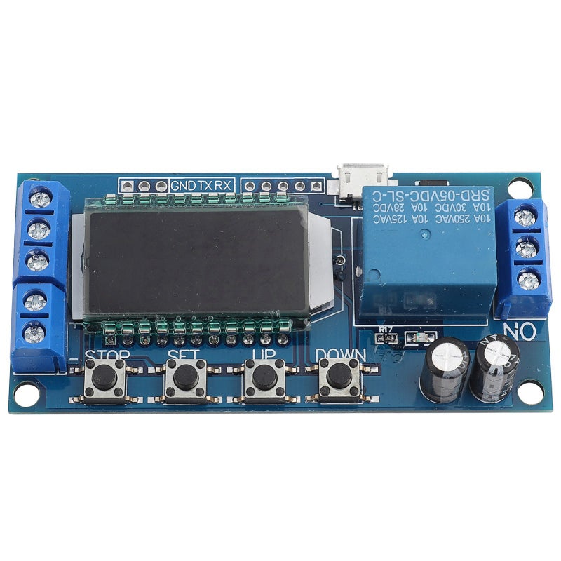 songle LCD Display Timer Relay Module 6-30V Micro USB - Programmable Timing Control with Sleep Mode and Reverse Protection for Industrial Automation - Image 1