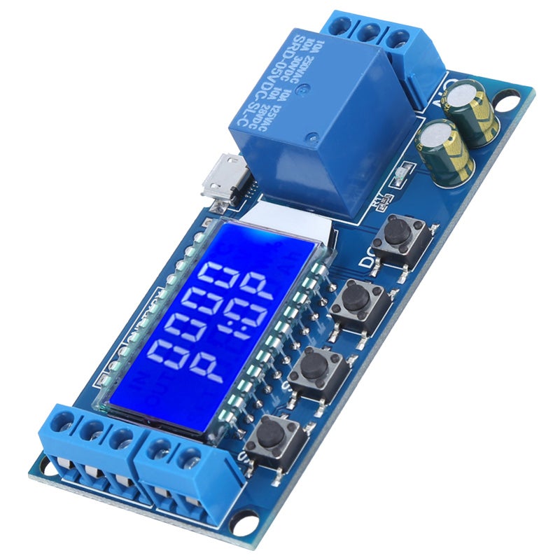 songle LCD Display Timer Relay Module 6-30V Micro USB - Programmable Timing Control with Sleep Mode and Reverse Protection for Industrial Automation - Image 3
