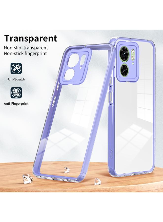 S-TOP Case For Motorola Edge 40 3 in 1 Clear TPU Color PC Frame Phone Case - Image 2