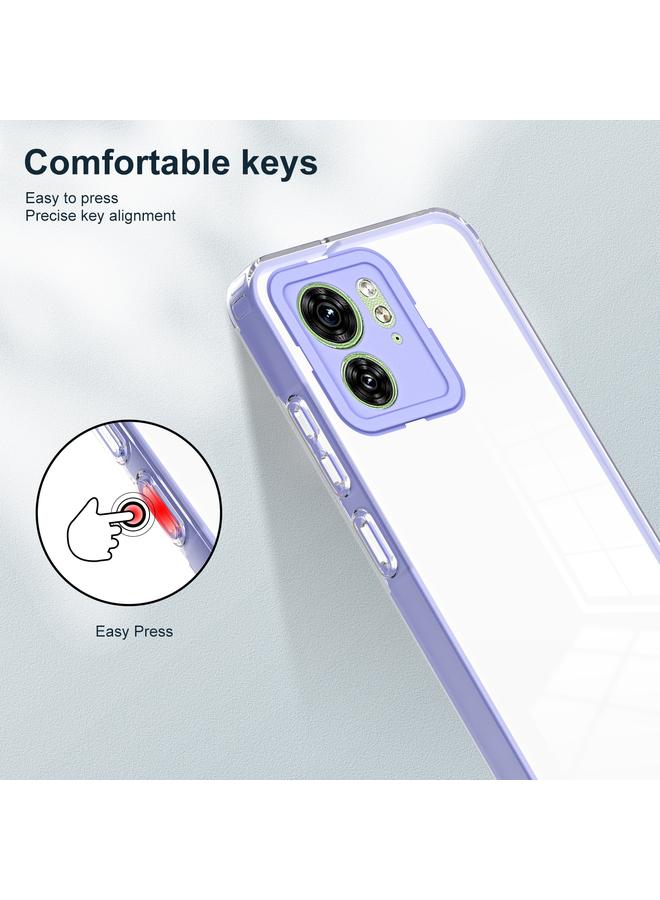 S-TOP Case For Motorola Edge 40 3 in 1 Clear TPU Color PC Frame Phone Case - Image 4