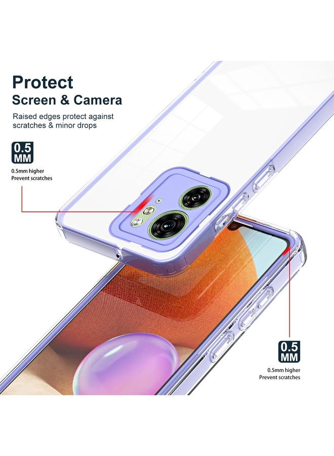 S-TOP Case For Motorola Edge 40 3 in 1 Clear TPU Color PC Frame Phone Case - Image 3