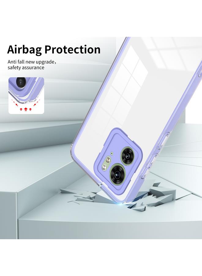 S-TOP Case For Motorola Edge 40 3 in 1 Clear TPU Color PC Frame Phone Case - Image 5