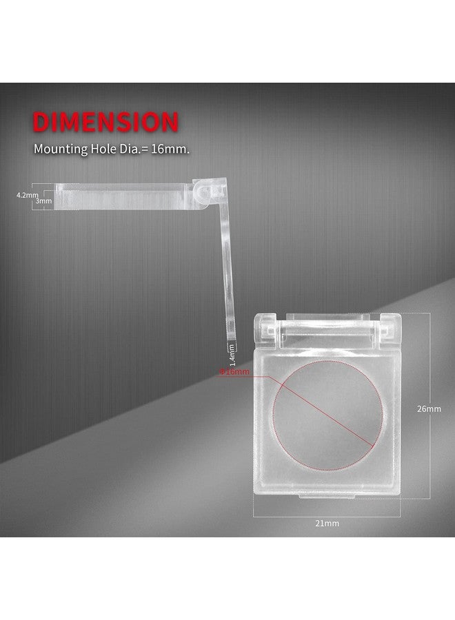 DaierTek 16mm Dustproof Safety Push Button Cap Cover Guard Plastic Protector Child Proof for 16mm Push Button Switch Computer Light Pad -2Pack - Image 2