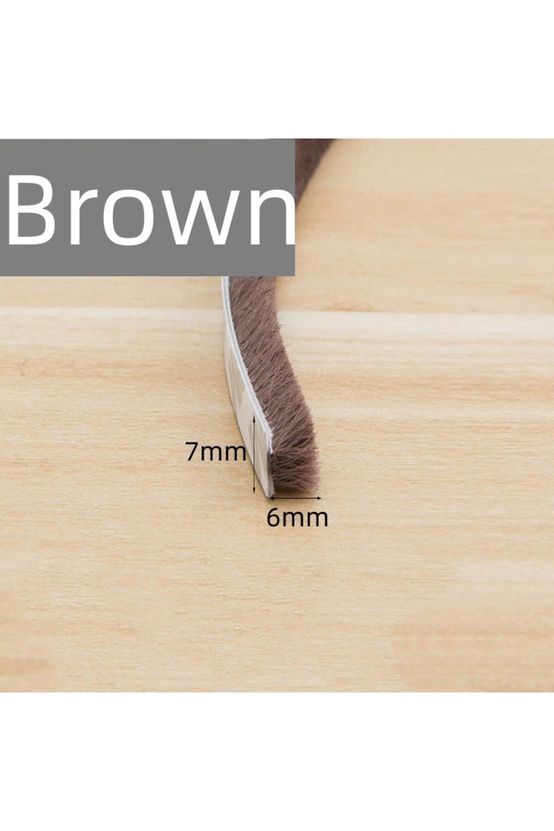 شريط لاصق ذاتي بطول 10 أمتار، مقاس 7×6 مم، بني اللون، مانع للرياح، عازل للصوت للأبواب والنوافذ المنزلية