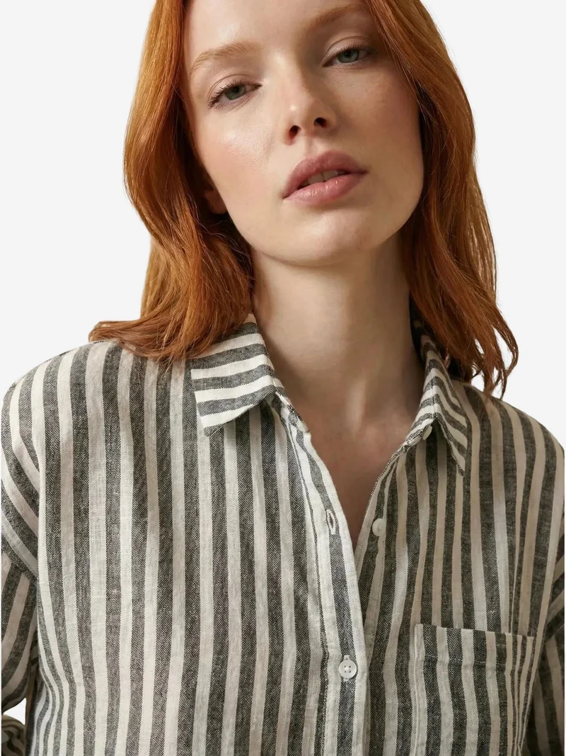 My Fashion Black MY FASHION Striped Cotton Poplin Shirt for Women | Best Price UAE