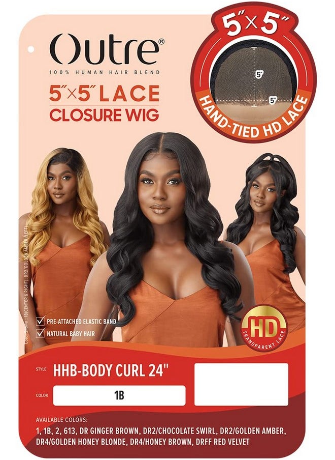 Outre - Utre 5X5 Lace Closure Wig Human Hair Blend Body Curl 24" (Dr Ginger Brown) - Image 1