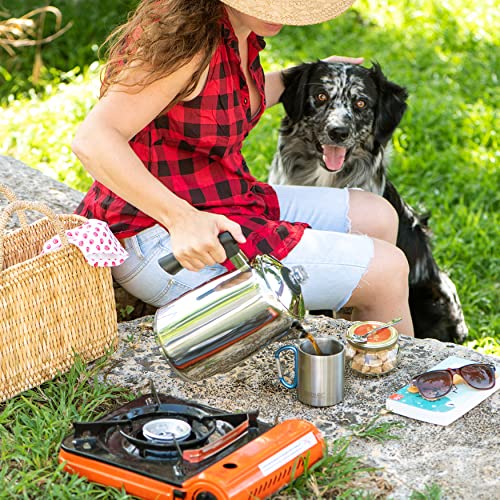 Mixpresso Stainless Steel Coffee Percolator Stovetop, 52 oz Classic Percolator Coffee Pot, Great For Camping Pot, 12 Cup Stove Top Espresso Maker, Cool-Touch Handle - Image 5