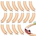 Liliful Pack of 16 Wooden Train Tracks Expansion Pack MaleMale FemaleFemale Train Track for Most Wooden Railway Curved - Image 2