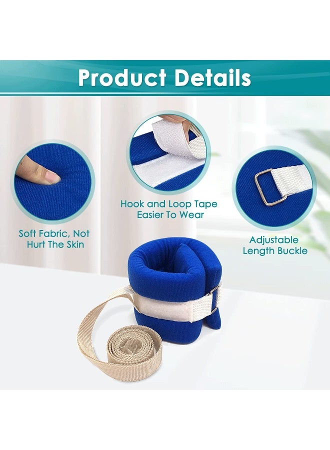 DOUGEI 4 PCS Bed Restraints for Elderly Dementia Patients Ankle and Wrist Restraints Limb Holders Hospital Bed Rails for Elderly Adults Safety Medical Bed Restraints Straps for Seniors Soft Padded - Image 4