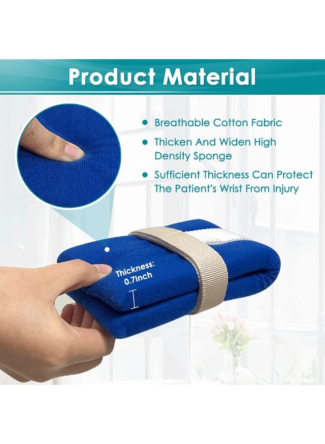 DOUGEI 4 PCS Bed Restraints for Elderly Dementia Patients Ankle and Wrist Restraints Limb Holders Hospital Bed Rails for Elderly Adults Safety Medical Bed Restraints Straps for Seniors Soft Padded - Image 3