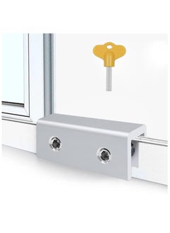 sokany 4 Sets Sliding Window Locks with Key, Window Locks, Aluminum Alloy Window Security Locks, Adjustable Security Window, Window Stoppers Aluminum (Silver)  - Image 1