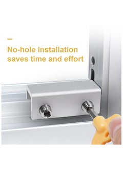 sokany 4 Sets Sliding Window Locks with Key, Window Locks, Aluminum Alloy Window Security Locks, Adjustable Security Window, Window Stoppers Aluminum (Silver)  - Image 3