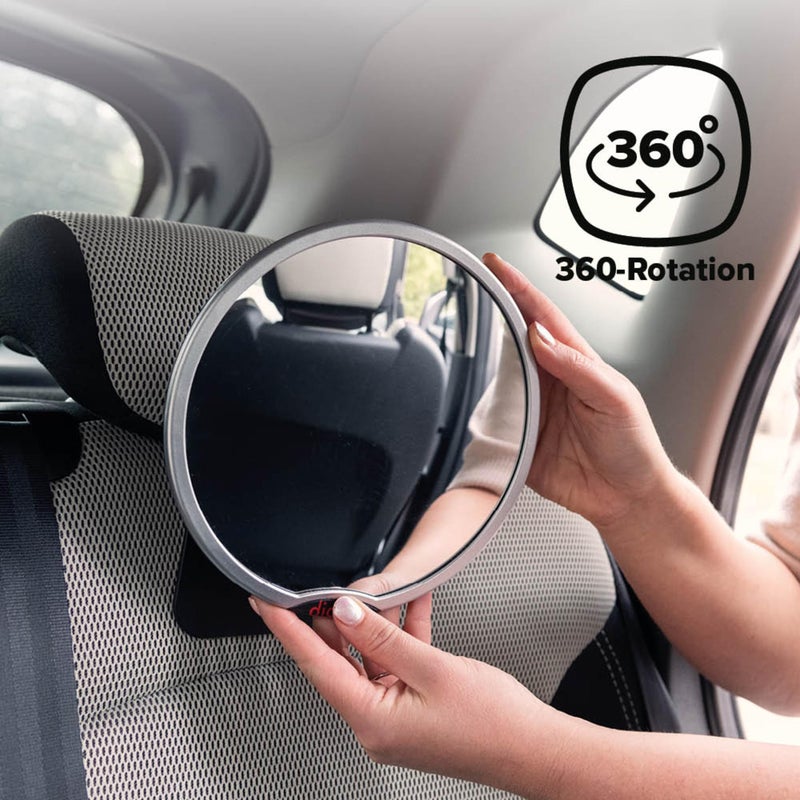 Diono Easy View Pack of 2 Baby Car Mirrors, Safety Car Seat Mirror for Rear Facing Infant, Fully Adjustable with 360 Rotation, Wide Crystal Clear View, Shatterproof, Crash Tested - Image 3