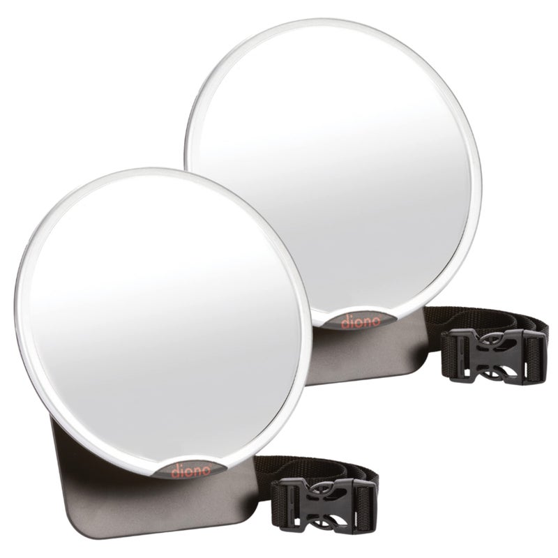 Diono Easy View Pack of 2 Baby Car Mirrors, Safety Car Seat Mirror for Rear Facing Infant, Fully Adjustable with 360 Rotation, Wide Crystal Clear View, Shatterproof, Crash Tested - Image 1