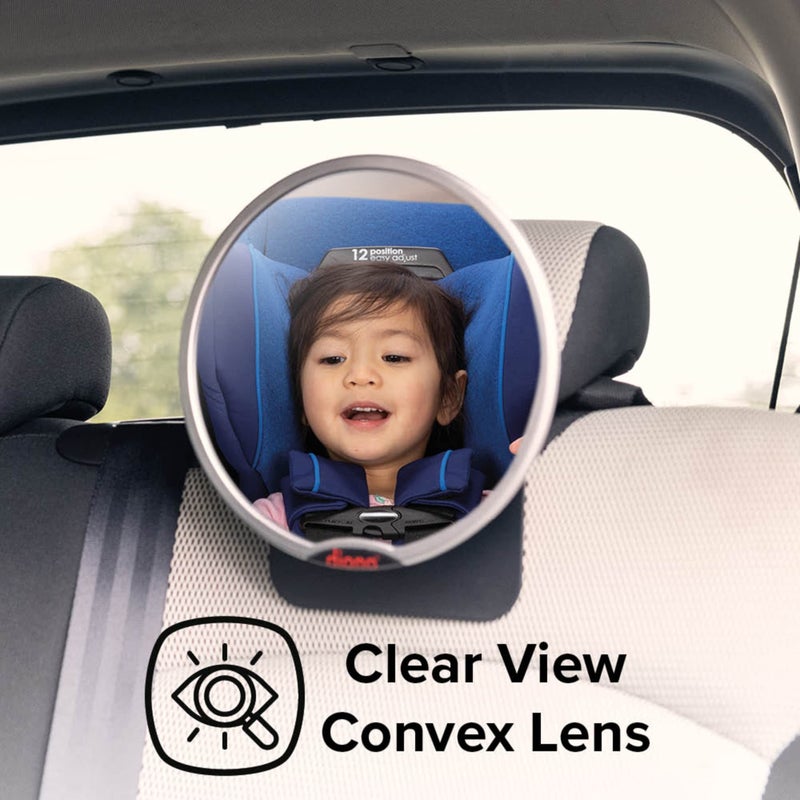 Diono Easy View Pack of 2 Baby Car Mirrors, Safety Car Seat Mirror for Rear Facing Infant, Fully Adjustable with 360 Rotation, Wide Crystal Clear View, Shatterproof, Crash Tested - Image 2