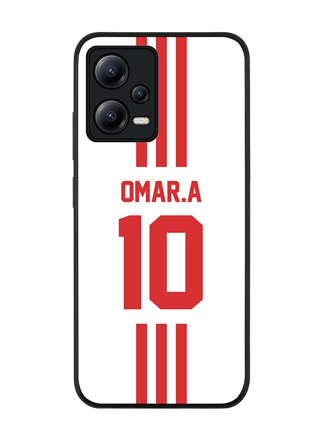 Stylizedd Rugged Black edge case for Poco X5 / Redmi Note 12 5G Slim fit Soft Case Flexible Rubber Edges Anti Drop TPU Gel Thin Cover-UAE Player Name - Omar.A - Image 1