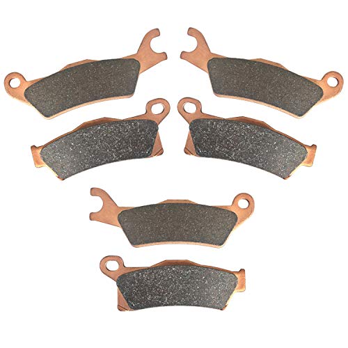 Zinger Brake Pads for Can-Am Outlander 450 500 570 650 800R 850 1000,2013-2024 Outlander 1000/1000 Max/1000R Max,17-2024 450/570/850&Max,13-23 650 Max, Renegade 570,3 Set Front&Rear Sintered Copper Brake Pad - Image 1