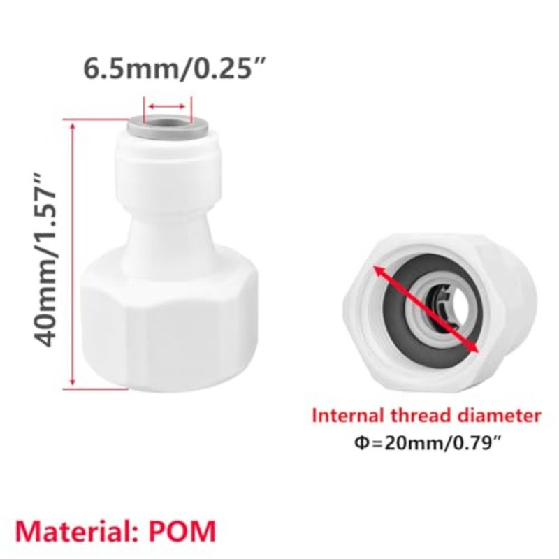 2PACK Quick Straight Connector, 1/4 Straight Quick Connector to 1/2 BSP Male Thread and 1/4 Push to Straight Connect Fittings to 1/2 BSP Female Thread - Image 3