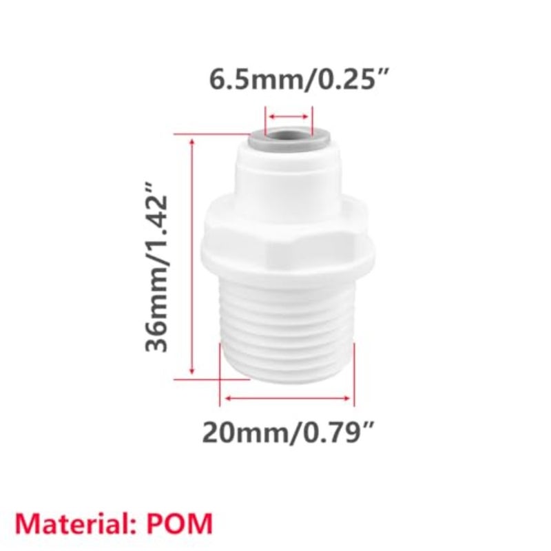 2PACK Quick Straight Connector, 1/4 Straight Quick Connector to 1/2 BSP Male Thread and 1/4 Push to Straight Connect Fittings to 1/2 BSP Female Thread - Image 2