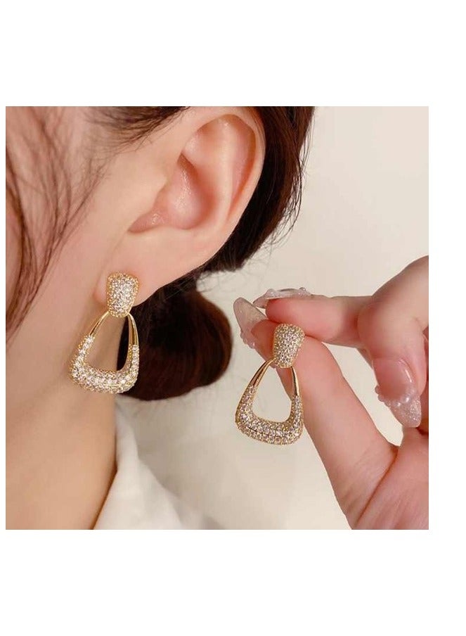 Jewelry Earrings Studs Retro Geometric Style Golden color  - Image 2