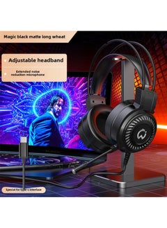 Eating Notebook Headset With Microphone Desktop Computer Chicken Game Wired Electric Headset Mobile Phone-Colour:Official Standard Configuration, No Pain When Worn For A Long Time, Three-year Warranty, Qingying Black Flat Mouth Type Qingying C [mobile Phone Flat