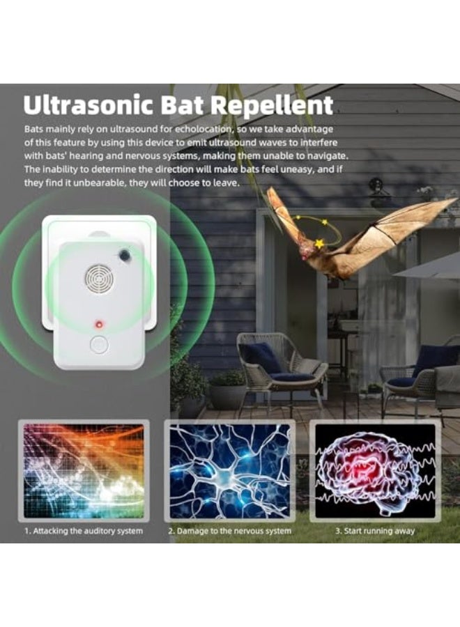 Generic Ultrasonic Bat Repeller,Deterrent Devices, 360° Electronic Pest Repeller Plug in for Bat/Mouse Removal,Humane Attic, Porch, House Control for Homeowners,Warehouse - Image 3