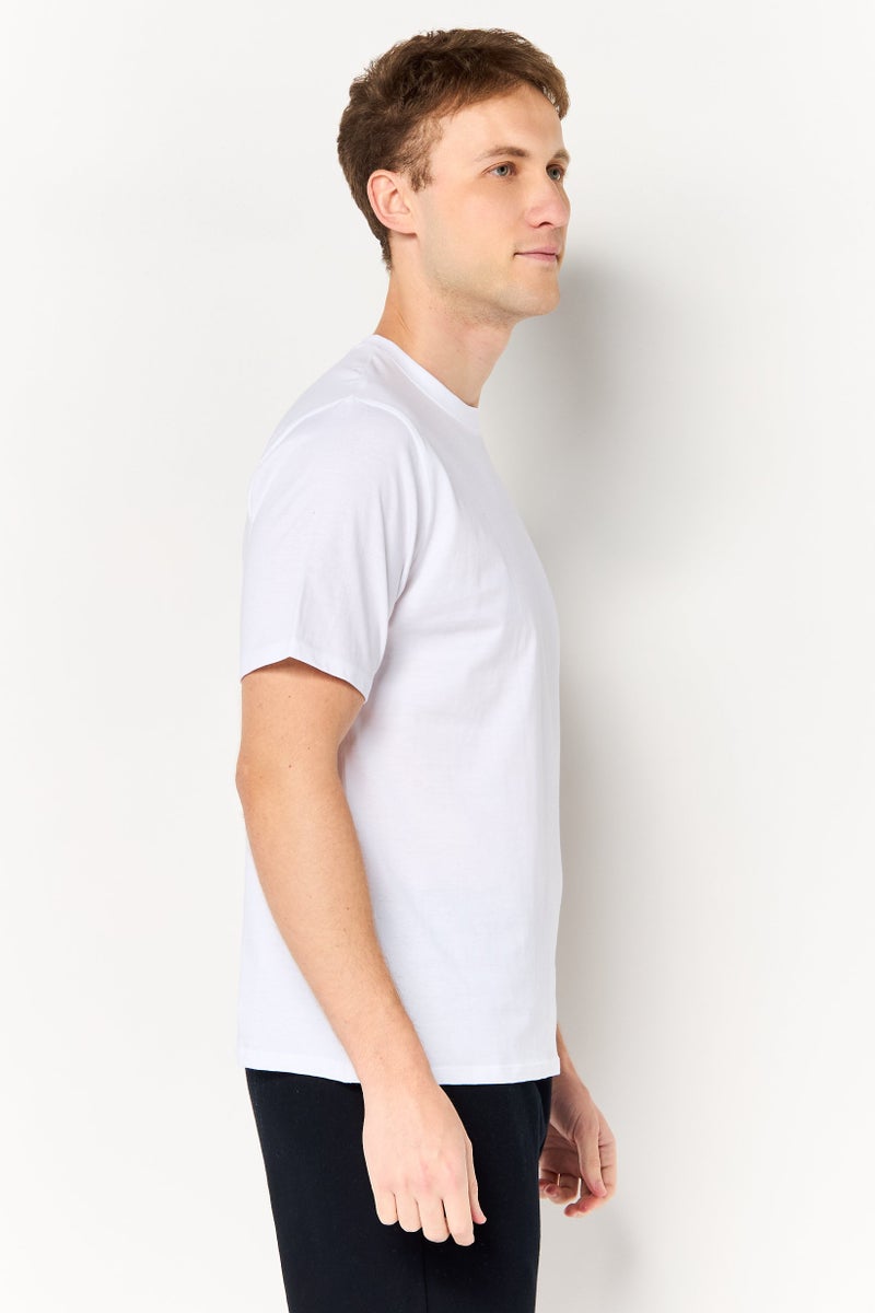 Reebok Men Sportswear Fit Short Sleeve Training T-Shirt, White - Image 3