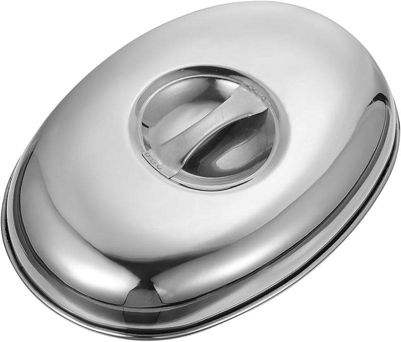 غطية حلوى من الفولاذ المقاوم للصدأ الفضي 20X14X3CM للمطابخ، نزهات، تناول الطعام في الداخل، حماية من الحشرات - Image 2