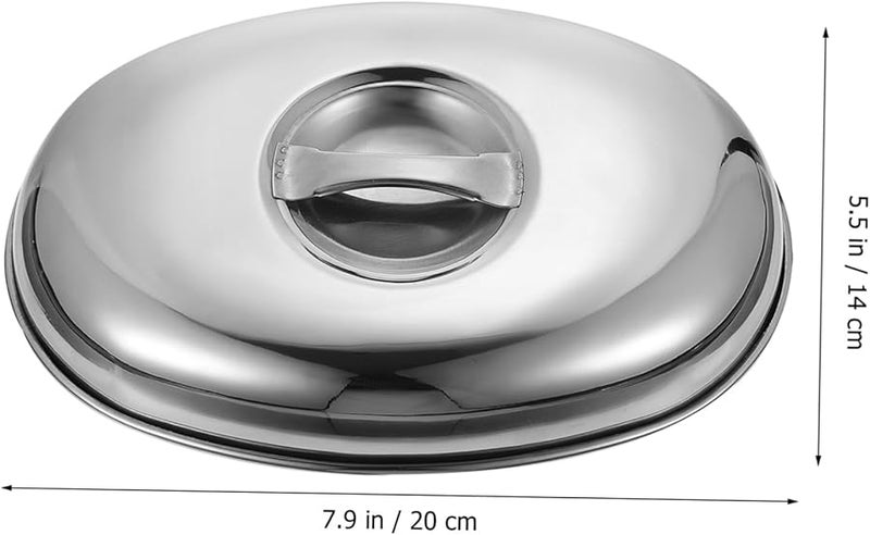 غطية حلوى من الفولاذ المقاوم للصدأ الفضي 20X14X3CM للمطابخ، نزهات، تناول الطعام في الداخل، حماية من الحشرات - Image 4