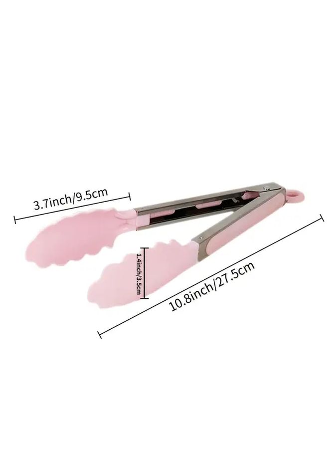 Pink Silicone Kitchen Utensil Set With Wooden Handle And Storage Bucket - Image 4