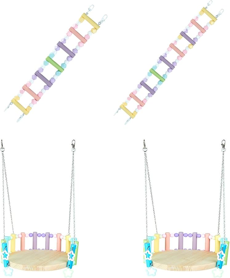 Natural Wood Bird Perch Ladder Scratcher Branch For Parrots Parakeets Cage Accessories - Image 3