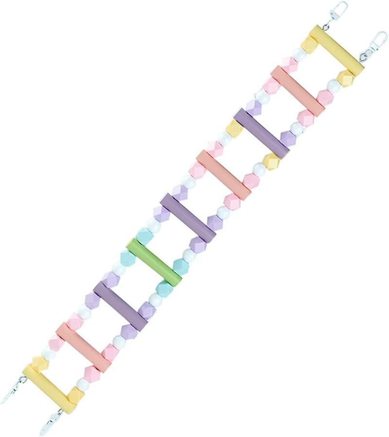 Natural Wood Bird Perch Ladder Scratcher Branch For Parrots Parakeets Cage Accessories - Image 1