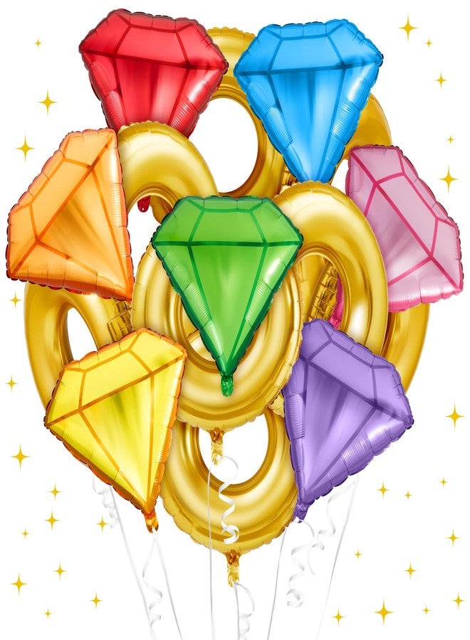 Charnoel 15 Pack Gold Ring and Chaos Gem Birthday Party Balloon Set Cartoon Characters Themed Party Decor Foil Large Balloons for Cartoon Carnival Theme Birthday Decorations - Image 1