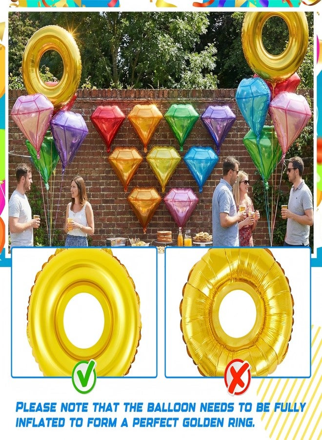Charnoel 15 Pack Gold Ring and Chaos Gem Birthday Party Balloon Set Cartoon Characters Themed Party Decor Foil Large Balloons for Cartoon Carnival Theme Birthday Decorations - Image 4