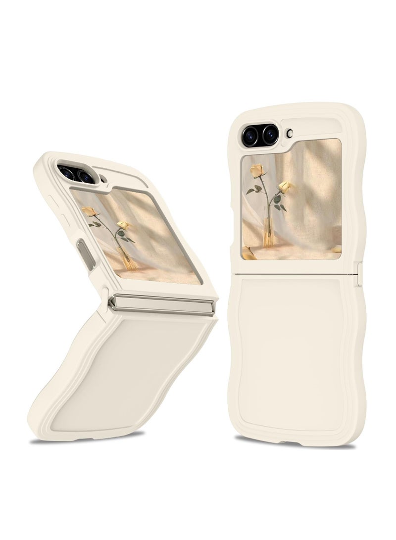 Y&D Cute Curly Wave for Samsung Z Flip 5 5G, 6.7 inch TPU Silicone Slim Fit Shockproof Phone Case Protective Full Body Protection Trendy Galaxy - Image 1