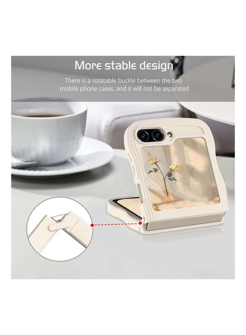 Y&D Cute Curly Wave for Samsung Z Flip 5 5G, 6.7 inch TPU Silicone Slim Fit Shockproof Phone Case Protective Full Body Protection Trendy Galaxy - Image 5