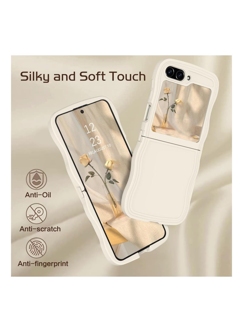 Y&D Cute Curly Wave for Samsung Z Flip 5 5G, 6.7 inch TPU Silicone Slim Fit Shockproof Phone Case Protective Full Body Protection Trendy Galaxy - Image 2