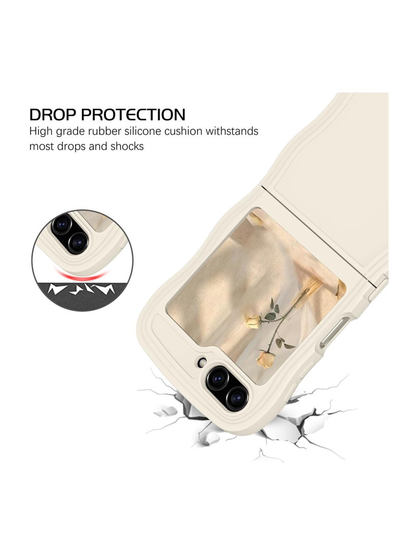 Y&D Cute Curly Wave for Samsung Z Flip 5 5G, 6.7 inch TPU Silicone Slim Fit Shockproof Phone Case Protective Full Body Protection Trendy Galaxy - Image 4