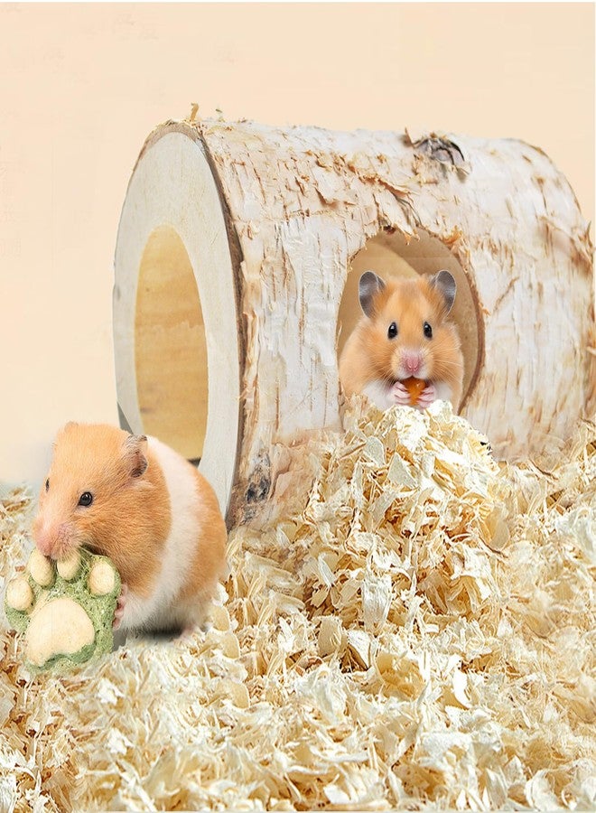 MUYG Natural Wooden Hamster Tunnels,Birch Wood Hamster Tube Guinea Pig Hollow Tree Hole Chew Toy Hideout Climbing Pet Cage Accessories for Hamsters Chinchillas Gerbils Dwarf Mice Rats - Image 4