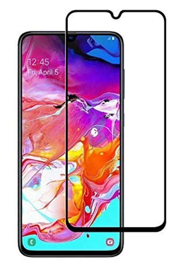 تيمبرد غلاس واقي شاشة ذو حافة سوداء من الزجاج المقوى متوافق مع هاتف Samsung Galaxy A70  - Image 1