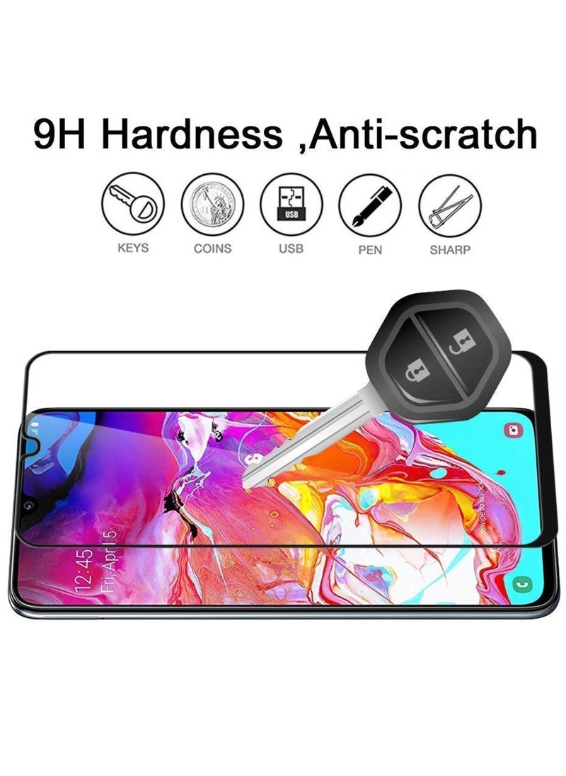 تيمبرد غلاس واقي شاشة ذو حافة سوداء من الزجاج المقوى متوافق مع هاتف Samsung Galaxy A70  - Image 4