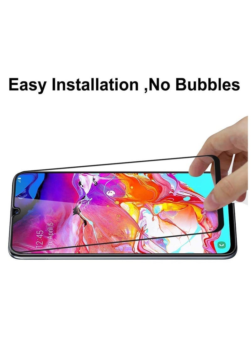 تيمبرد غلاس واقي شاشة ذو حافة سوداء من الزجاج المقوى متوافق مع هاتف Samsung Galaxy A70  - Image 5