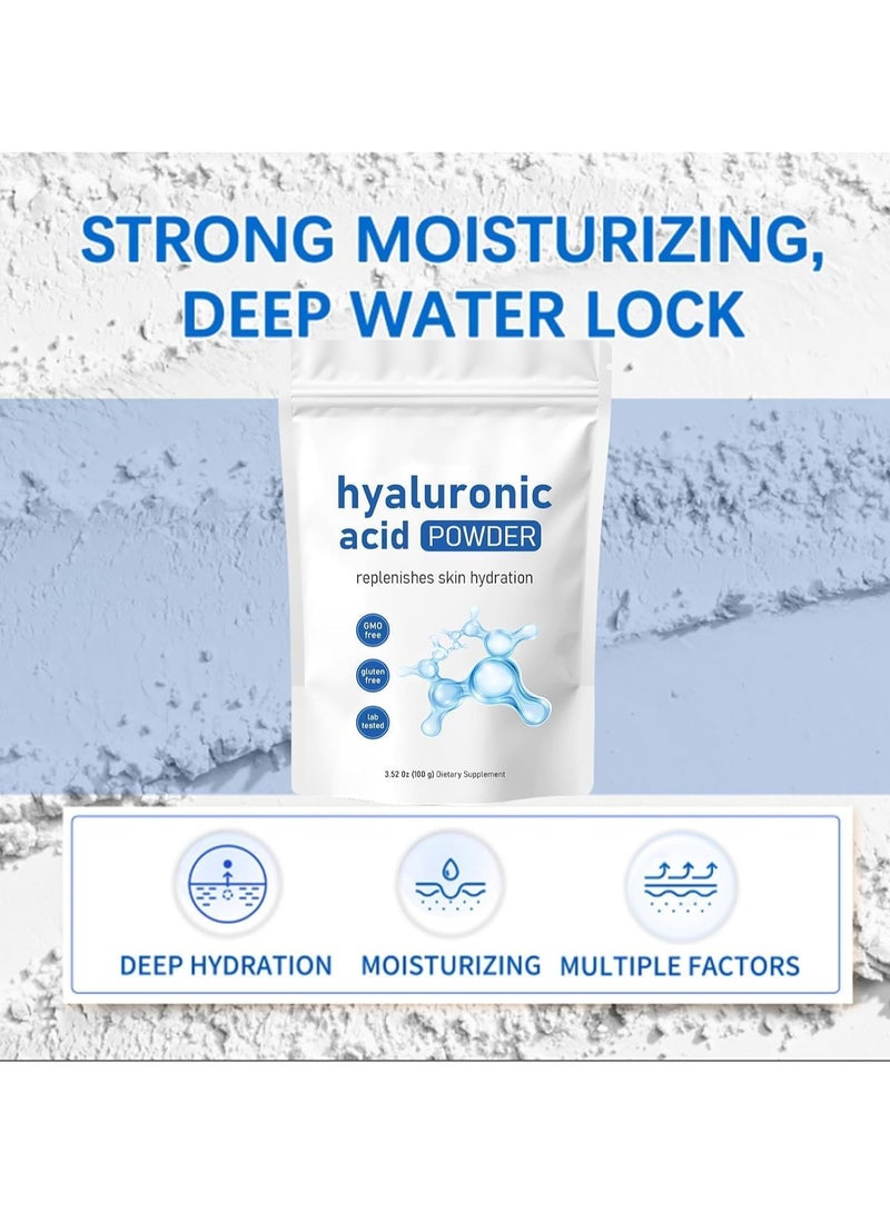 اترجسز سوبر نقية مسحوق حمض الهيالورونيك - 100 جرام ترطيب عميق ، ومكافحة الشيخوخة ، تنطبق على الجلد والوجه | 100 ٪ الطبيعية ، وانخفاض الوزن الجزيئي ، للذوبان في الماء - Image 5