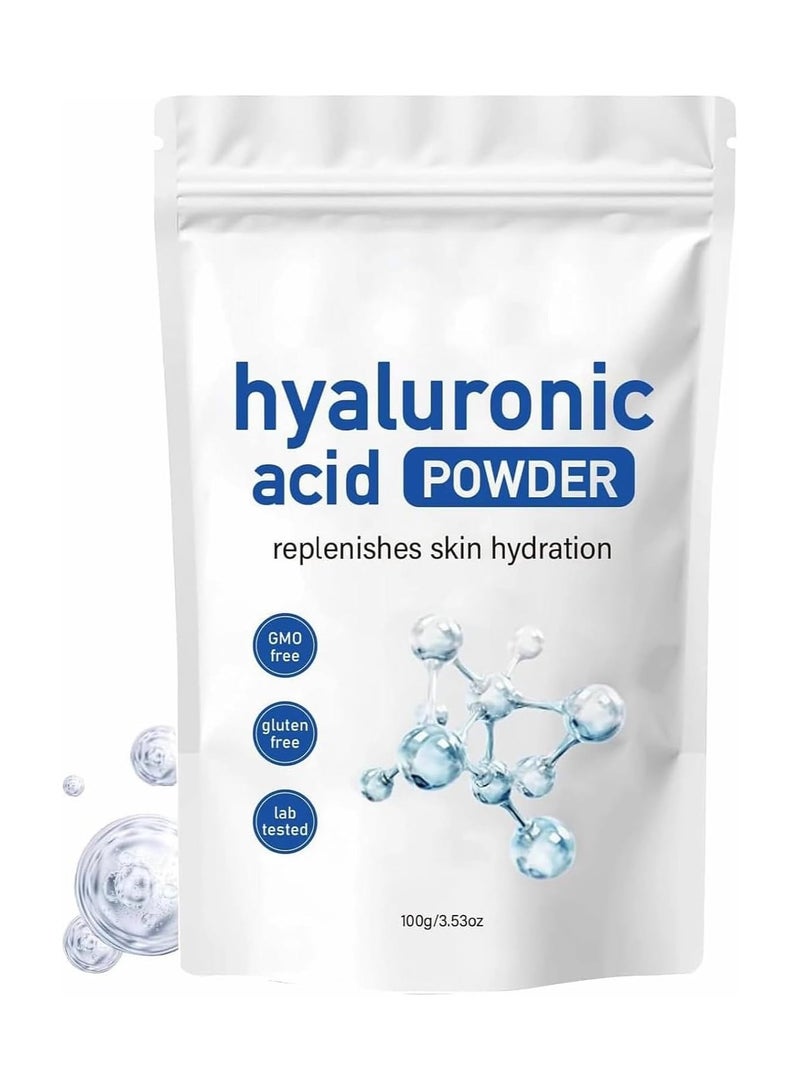 اترجسز سوبر نقية مسحوق حمض الهيالورونيك - 100 جرام ترطيب عميق ، ومكافحة الشيخوخة ، تنطبق على الجلد والوجه | 100 ٪ الطبيعية ، وانخفاض الوزن الجزيئي ، للذوبان في الماء - Image 1