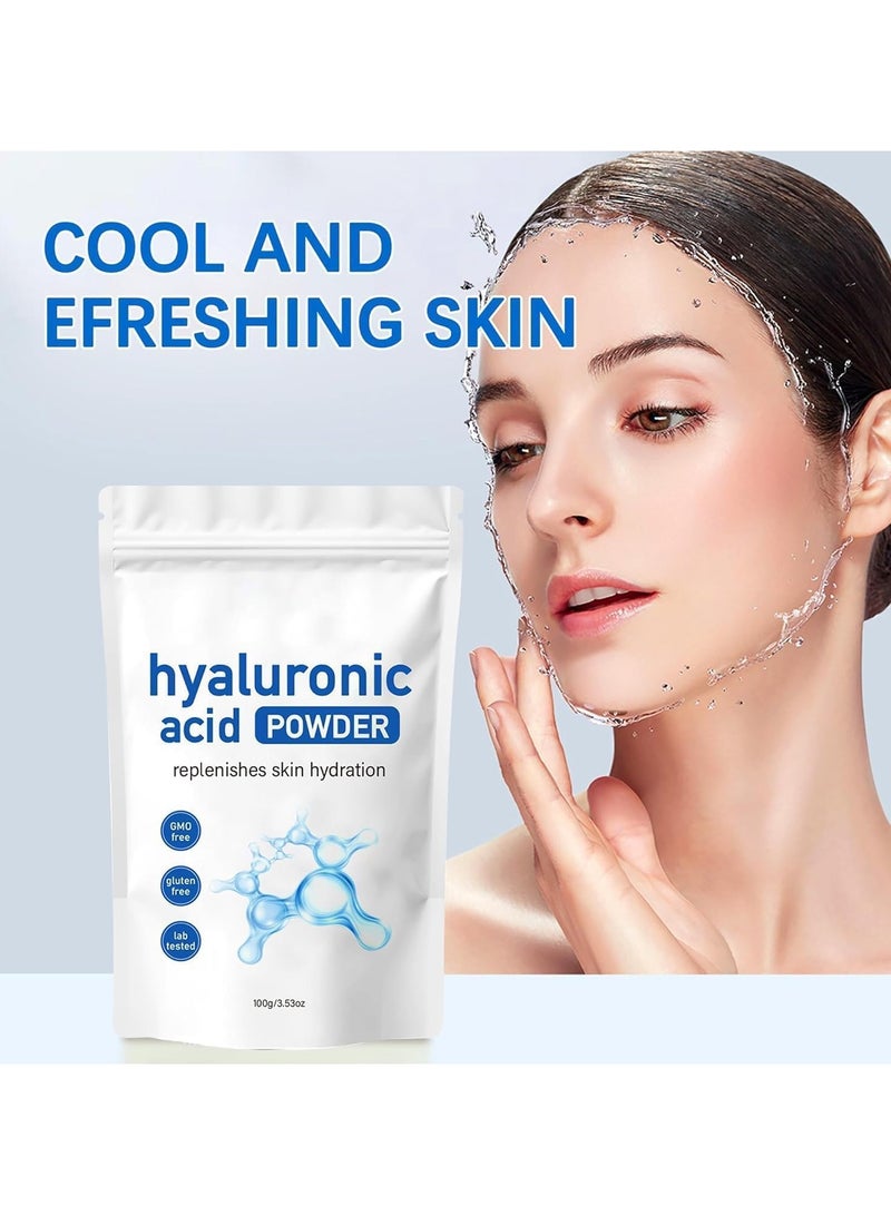 اترجسز سوبر نقية مسحوق حمض الهيالورونيك - 100 جرام ترطيب عميق ، ومكافحة الشيخوخة ، تنطبق على الجلد والوجه | 100 ٪ الطبيعية ، وانخفاض الوزن الجزيئي ، للذوبان في الماء - Image 2